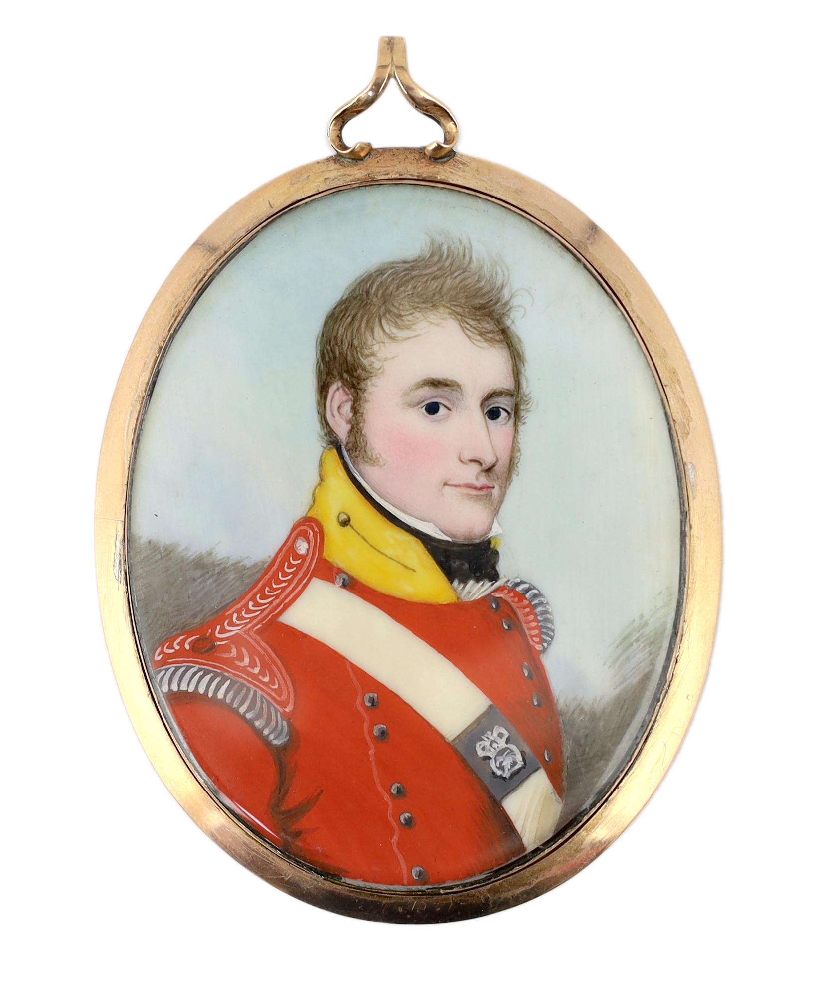 Frederick Buck (Irish, 1771-1840), Portrait miniature of an army officer, watercolour on ivory, 6.5 x 5cm. CITES Submission reference 71XFZQZR